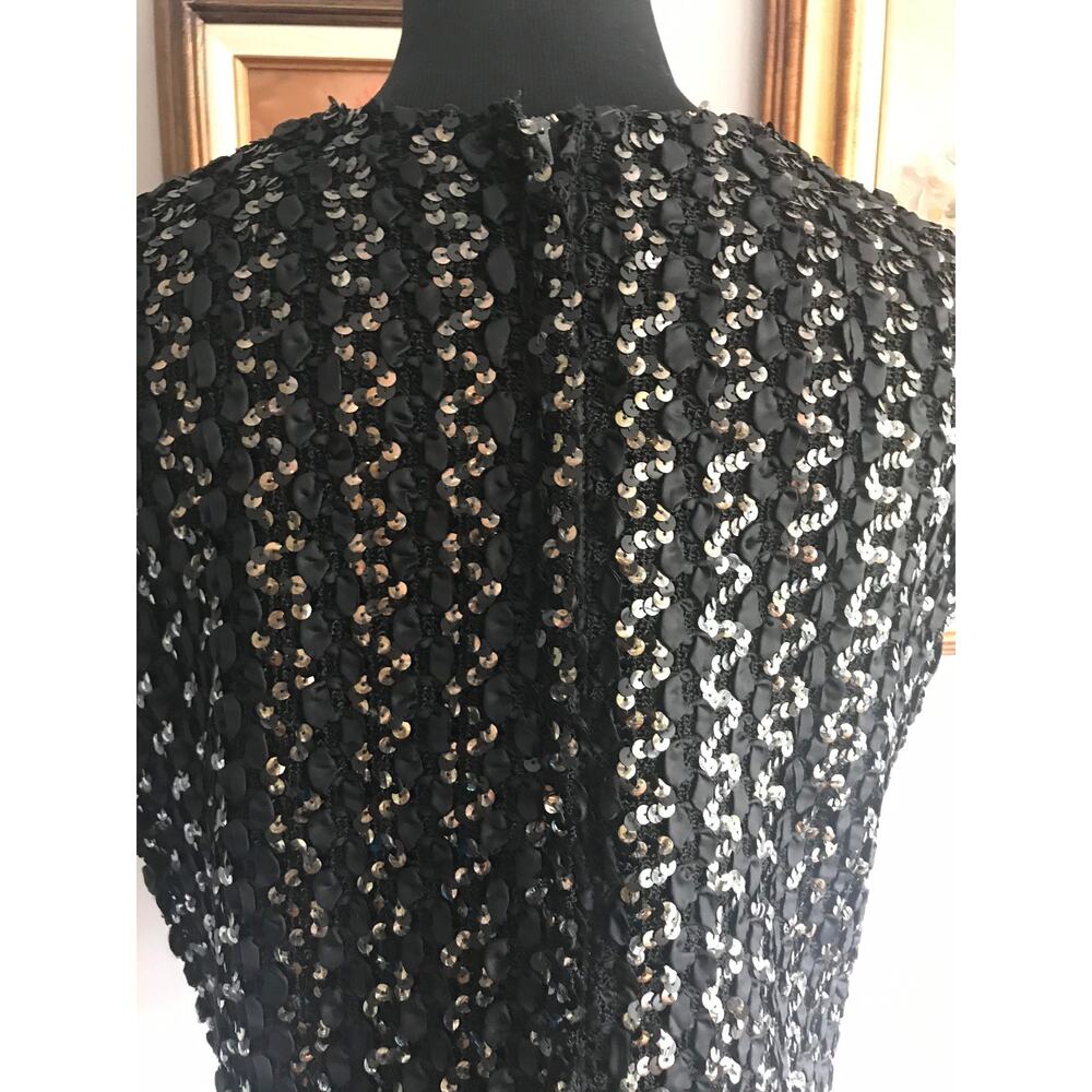 Vintage Sequin Black Sleeveless Top - Picture 6 of 9